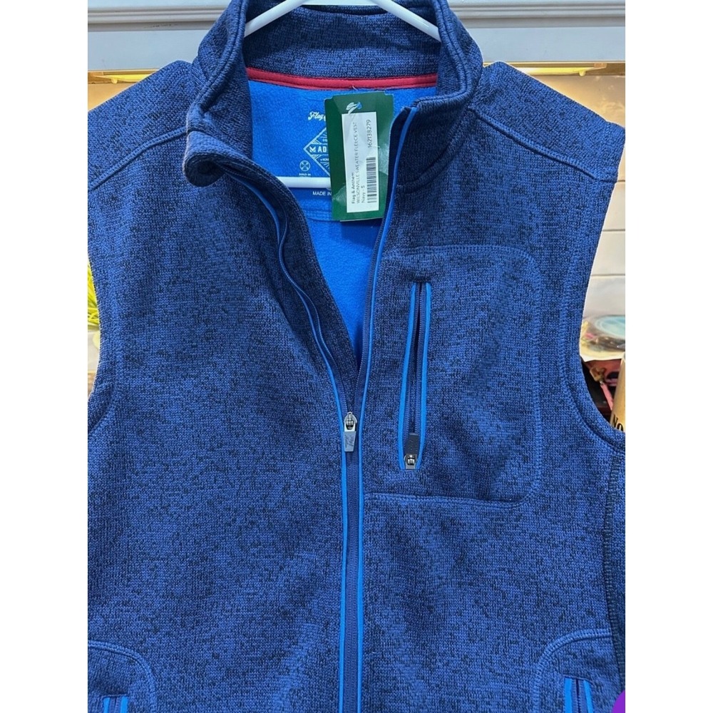 flag & anthem madewell blue full zip nwt vest small